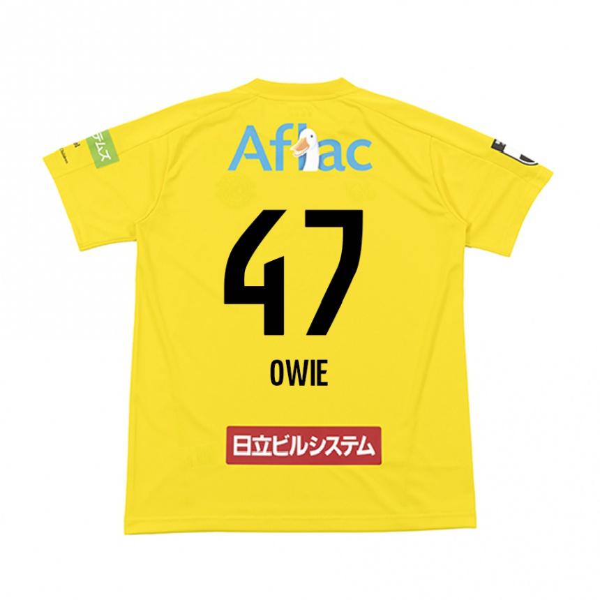 Hombre Fútbol Camiseta William Owie #47 Amarillo Negro 1ª Equipación 2024/25 Argentina