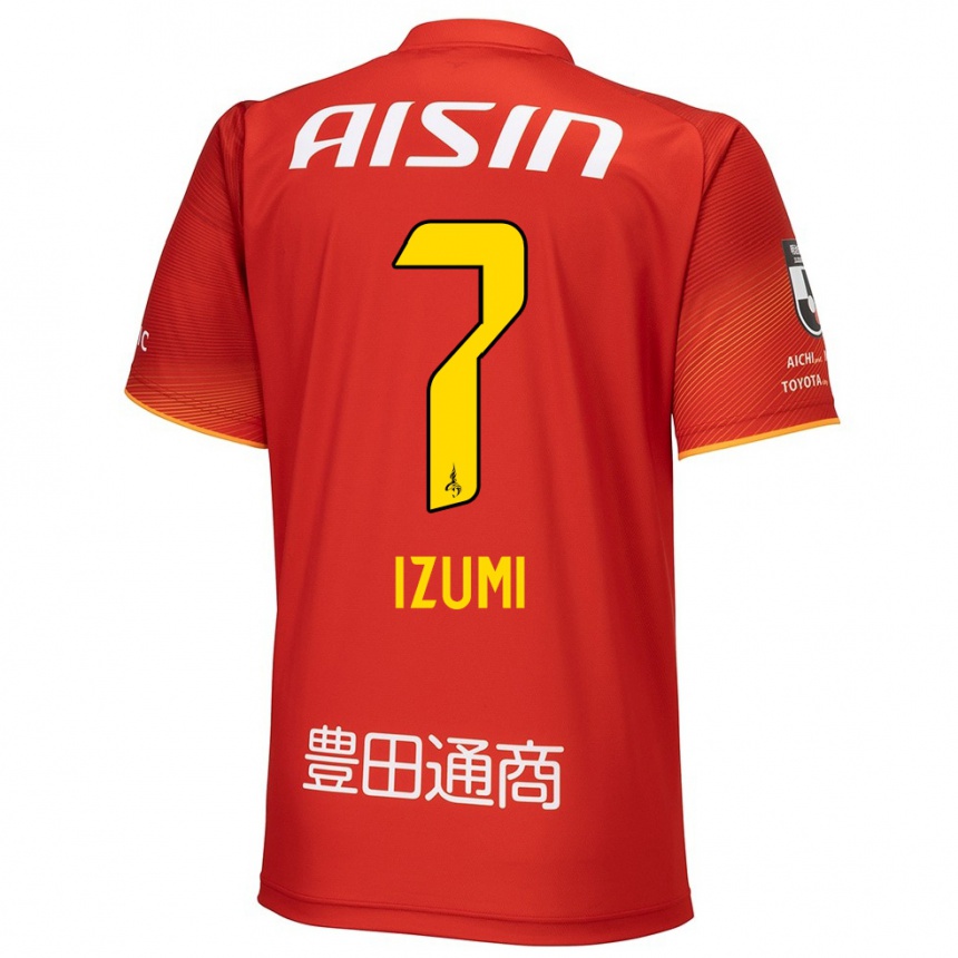 Hombre Fútbol Camiseta Ryuji Izumi #7 Rojo Blanco Amarillo 1ª Equipación 2024/25 Argentina