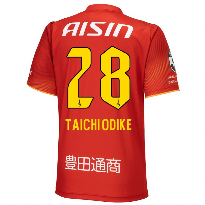 Hombre Fútbol Camiseta Chisom Taichi Odike #28 Rojo Blanco Amarillo 1ª Equipación 2024/25 Argentina