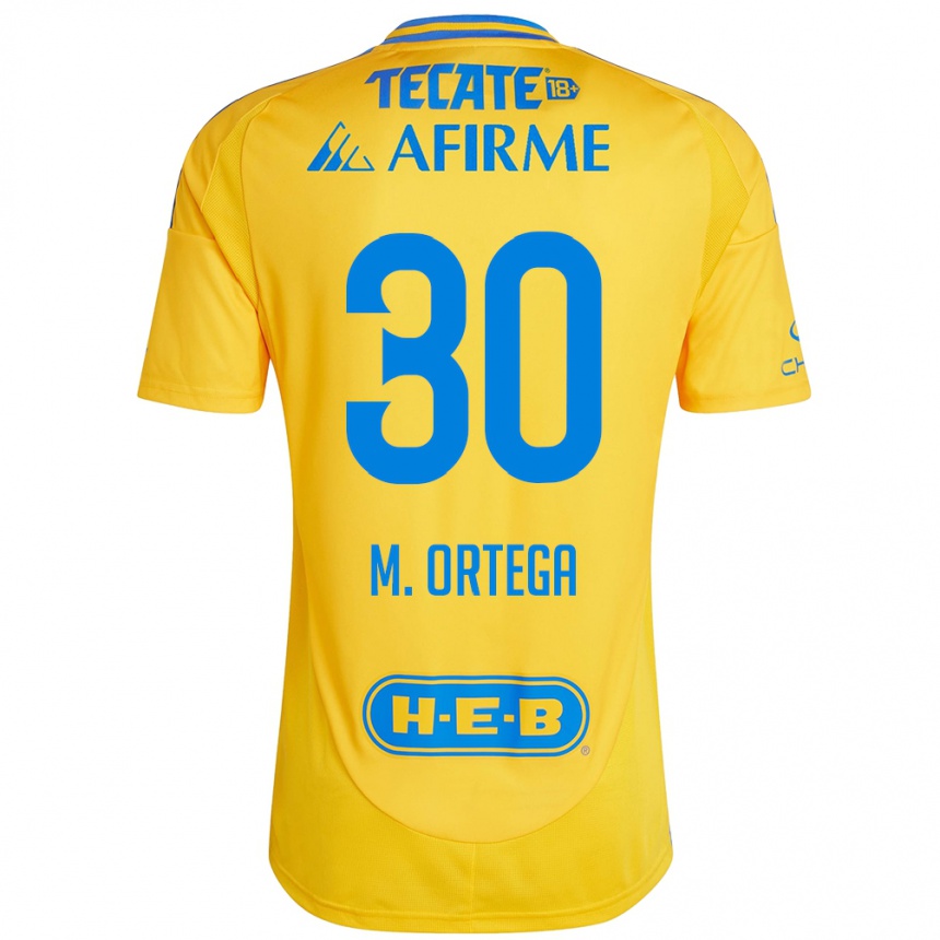 Hombre Fútbol Camiseta Miguel Ortega #30 Oro Amarillo 1ª Equipación 2024/25 Argentina