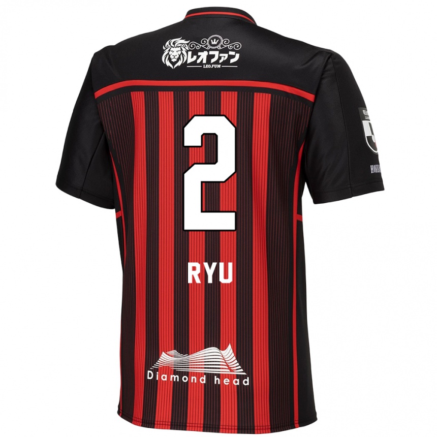 Hombre Fútbol Camiseta Ryu Takao #2 Negro Rojo 1ª Equipación 2024/25 Argentina