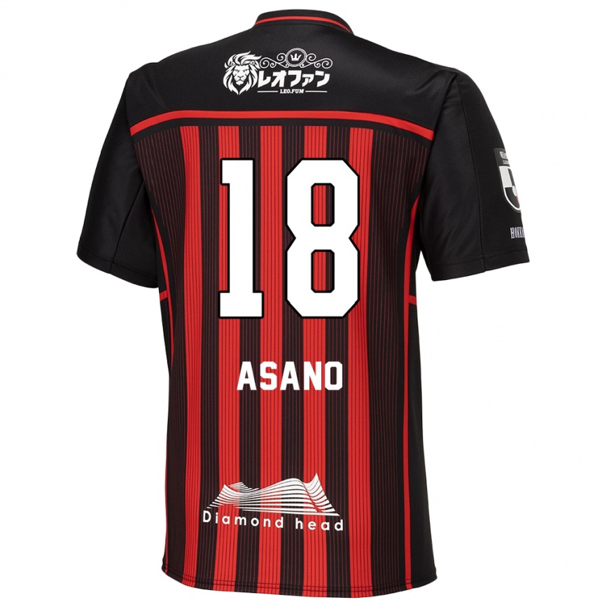 Hombre Fútbol Camiseta Yuya Asano #18 Negro Rojo 1ª Equipación 2024/25 Argentina