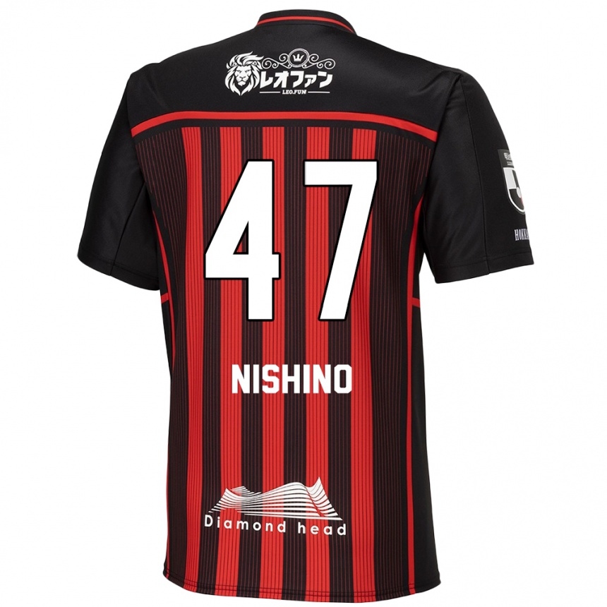 Hombre Fútbol Camiseta Shota Nishino #47 Negro Rojo 1ª Equipación 2024/25 Argentina