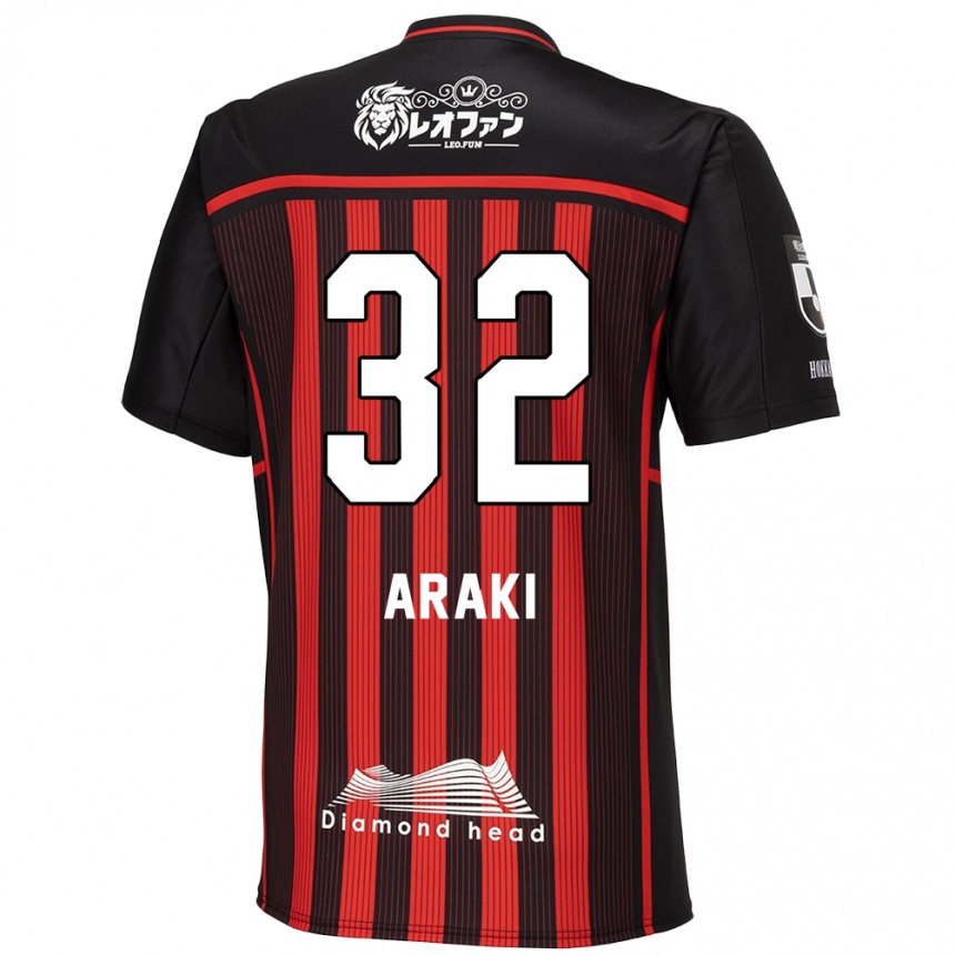 Hombre Fútbol Camiseta Kento Araki #32 Negro Rojo 1ª Equipación 2024/25 Argentina