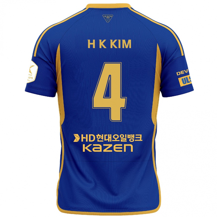 Hombre Fútbol Camiseta Kee-Hee Kim #4 Azul Amarillo 1ª Equipación 2024/25 Argentina