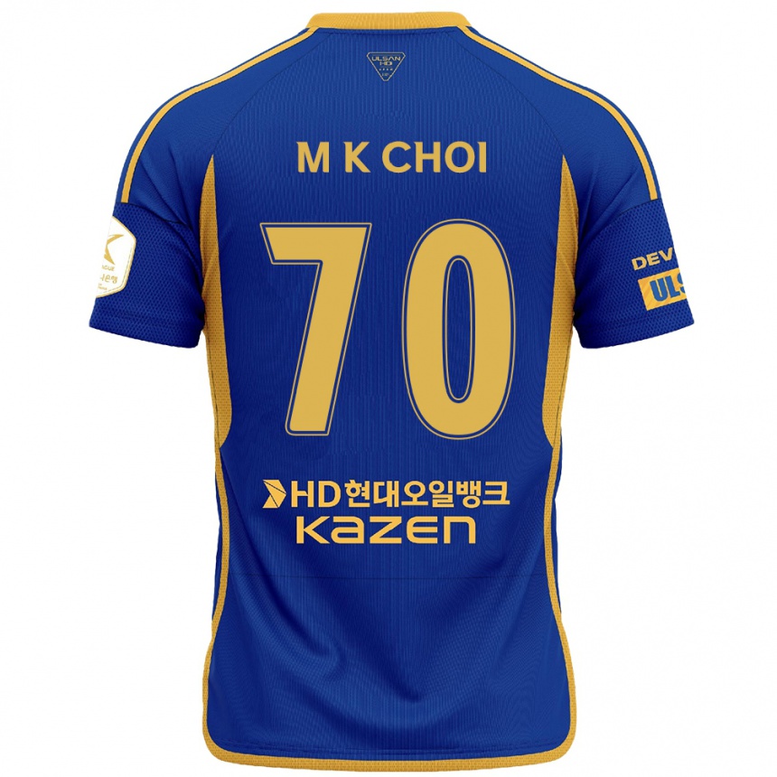 Hombre Fútbol Camiseta Kang-Min Choi #70 Azul Amarillo 1ª Equipación 2024/25 Argentina