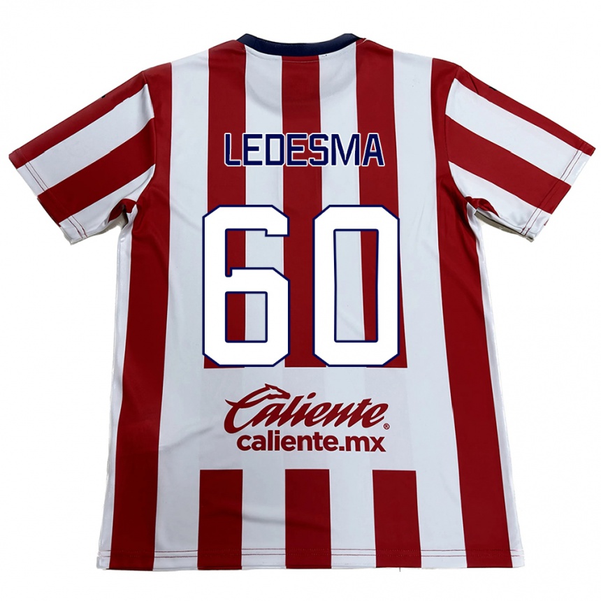 Hombre Fútbol Camiseta Luis Ledesma #60 Rojo Blanco 1ª Equipación 2024/25 Argentina