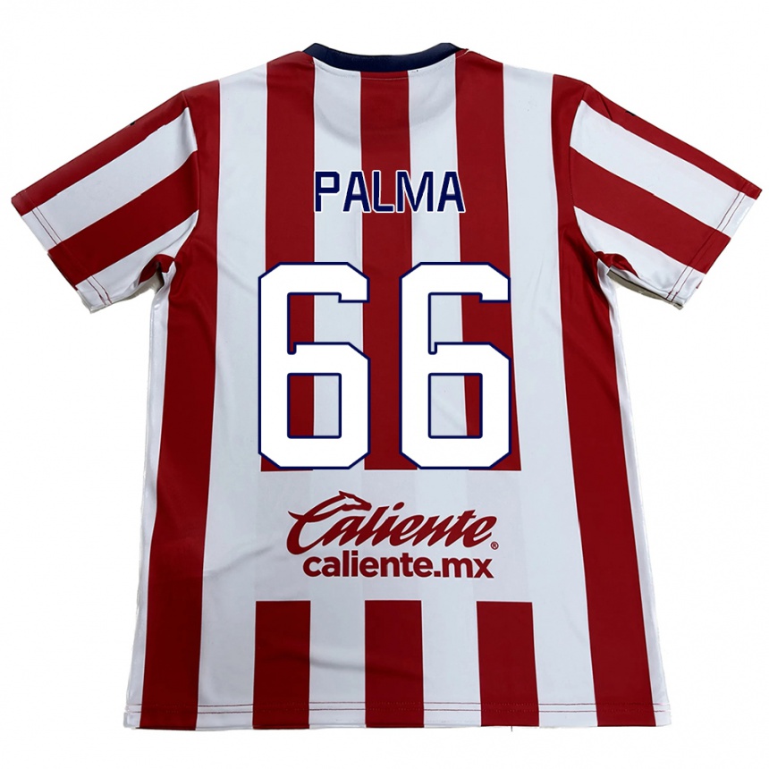 Hombre Fútbol Camiseta Arturo Palma #66 Rojo Blanco 1ª Equipación 2024/25 Argentina