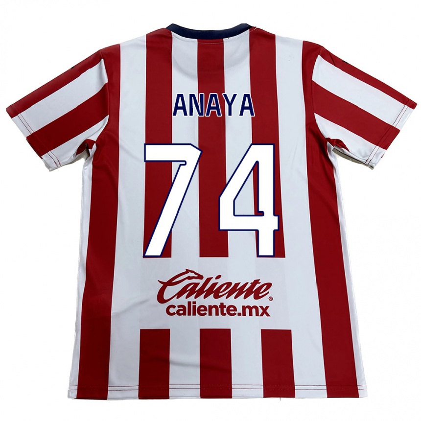 Hombre Fútbol Camiseta Mario Anaya #74 Rojo Blanco 1ª Equipación 2024/25 Argentina