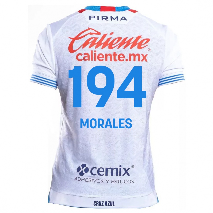 Hombre Fútbol Camiseta Amaury Morales #194 Blanco Azul 2ª Equipación 2024/25 Argentina