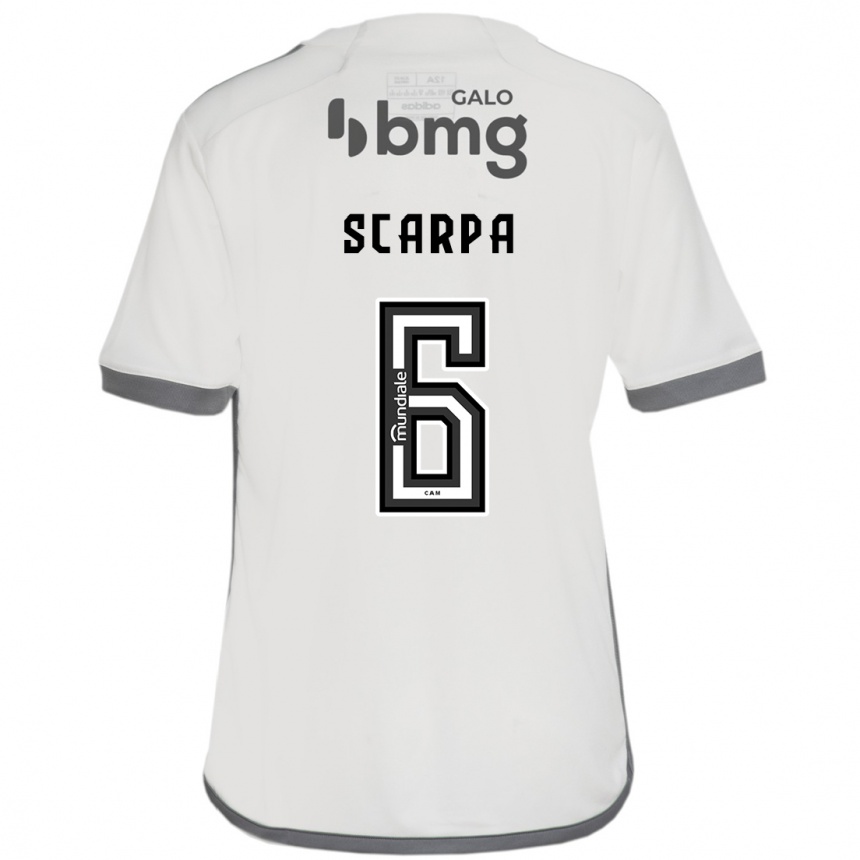 Hombre Fútbol Camiseta Gustavo Scarpa #6 Blanquecino 2ª Equipación 2024/25 Argentina