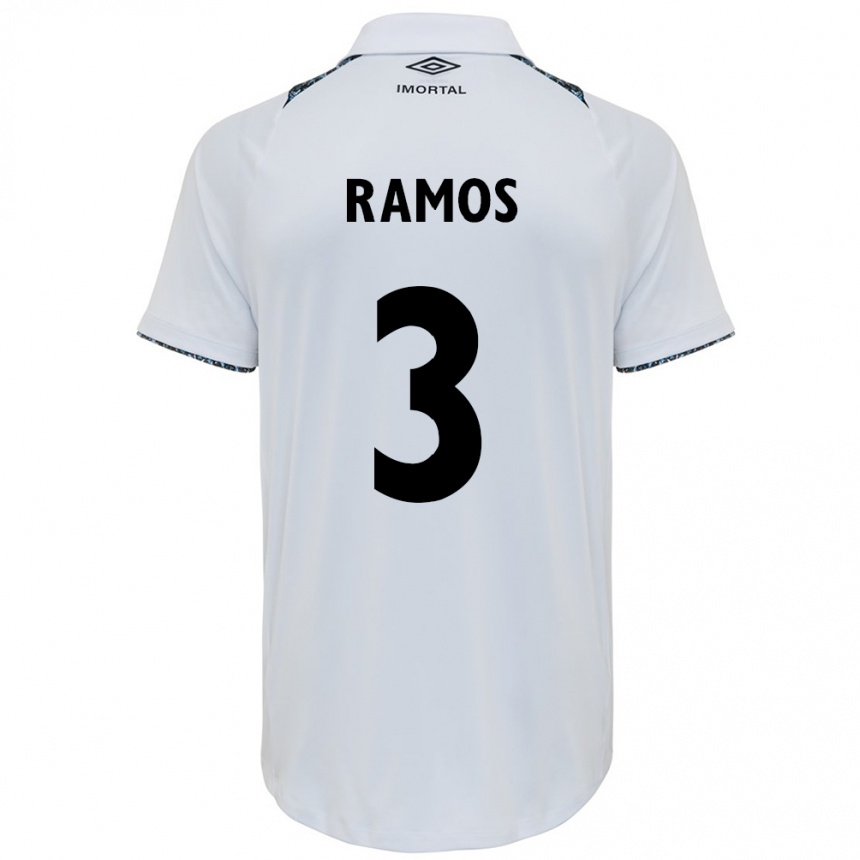 Hombre Fútbol Camiseta João Ramos #3 Blanco Azul 2ª Equipación 2024/25 Argentina