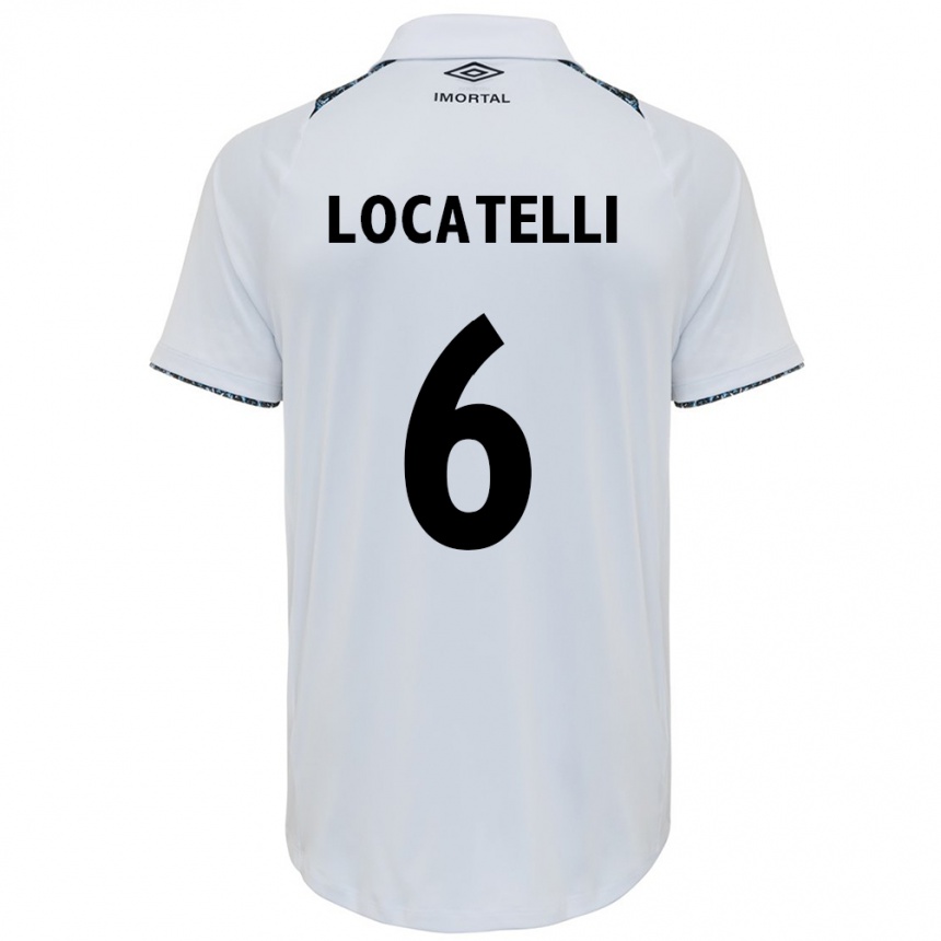 Hombre Fútbol Camiseta Natane Locatelli #6 Blanco Azul 2ª Equipación 2024/25 Argentina