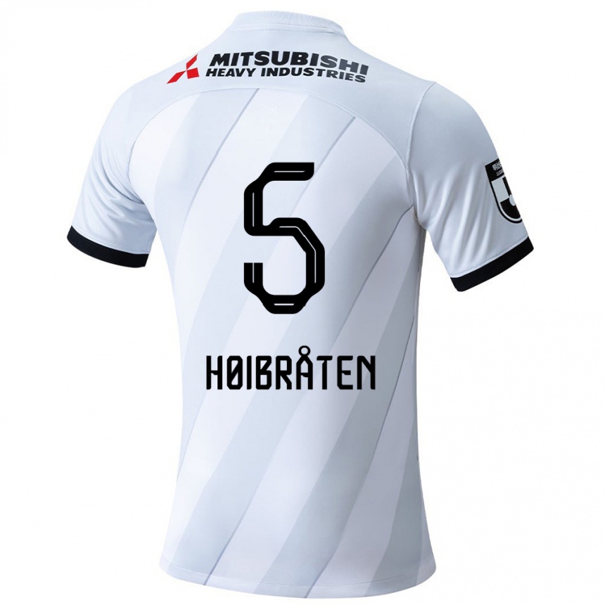 Hombre Fútbol Camiseta Marius Høibråten #5 Gris Blanco 2ª Equipación 2024/25 Argentina