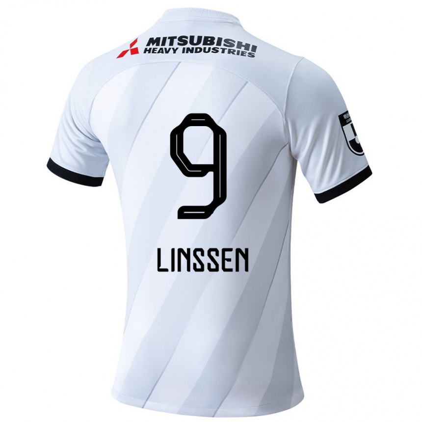 Hombre Fútbol Camiseta Bryan Linssen #9 Gris Blanco 2ª Equipación 2024/25 Argentina