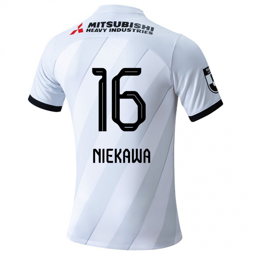 Hombre Fútbol Camiseta Ayumi Niekawa #16 Gris Blanco 2ª Equipación 2024/25 Argentina