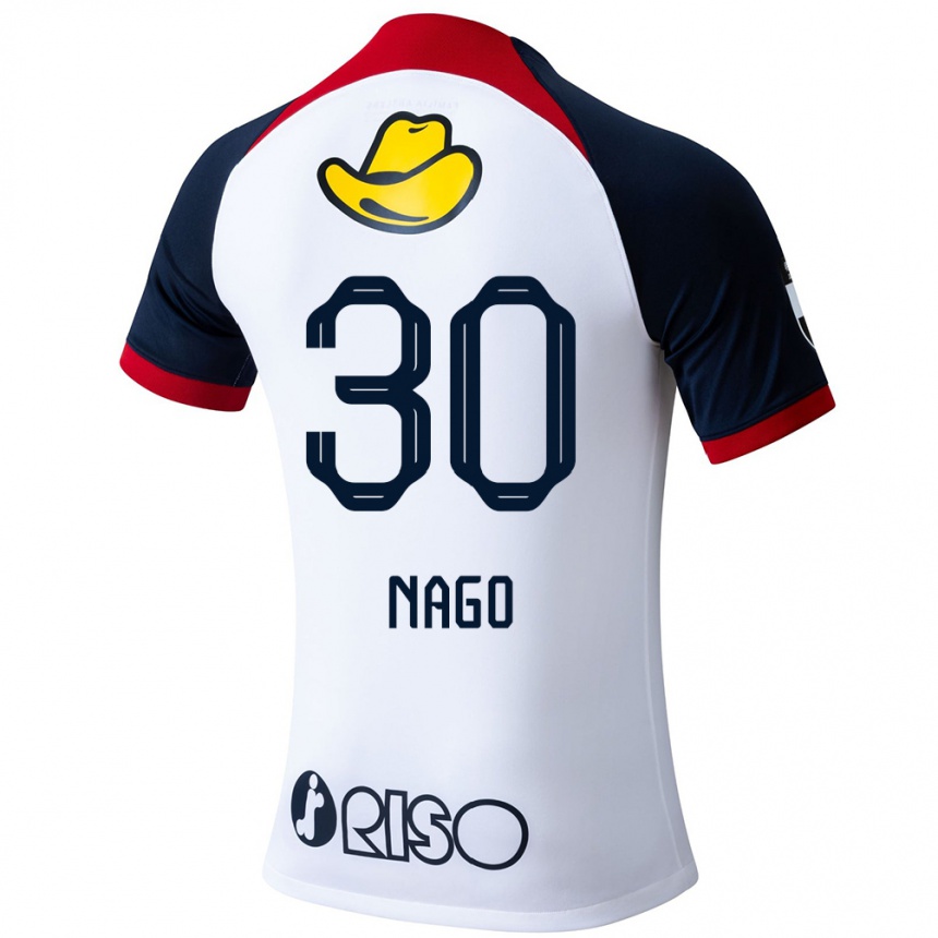 Hombre Fútbol Camiseta Shintaro Nago #30 Blanco Azul Rojo 2ª Equipación 2024/25 Argentina