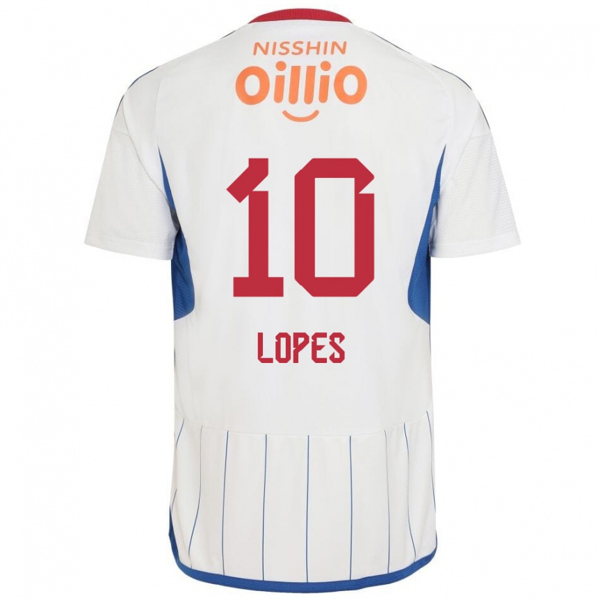 Hombre Fútbol Camiseta Anderson Lopes #10 Blanco Azul Rojo 2ª Equipación 2024/25 Argentina