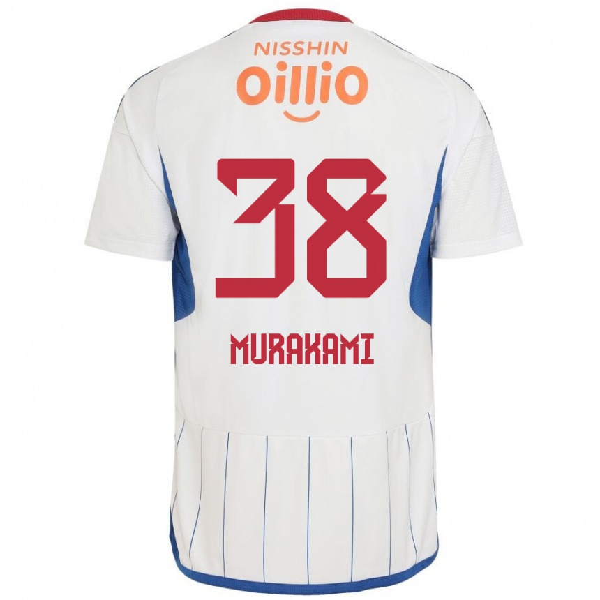 Hombre Fútbol Camiseta Yuhi Murakami #38 Blanco Azul Rojo 2ª Equipación 2024/25 Argentina