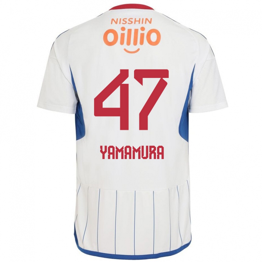 Hombre Fútbol Camiseta Kazuya Yamamura #47 Blanco Azul Rojo 2ª Equipación 2024/25 Argentina