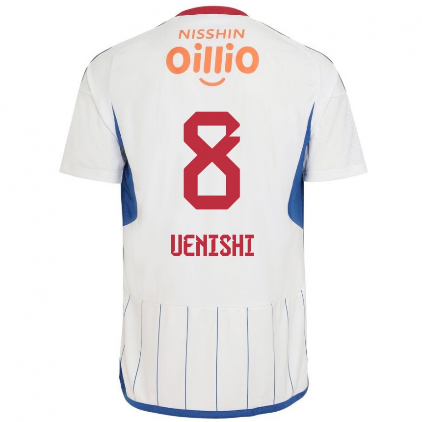 Hombre Fútbol Camiseta Haruki Uenishi #8 Blanco Azul Rojo 2ª Equipación 2024/25 Argentina