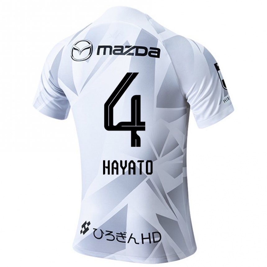 Hombre Fútbol Camiseta Hayato Araki #4 Blanco Gris Negro 2ª Equipación 2024/25 Argentina