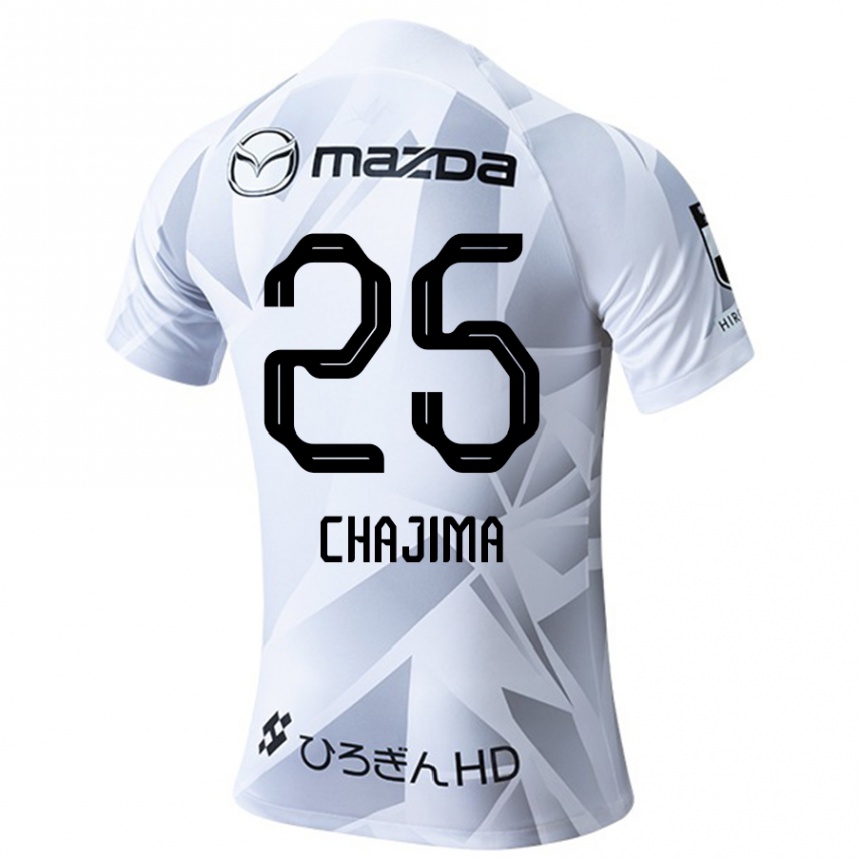 Hombre Fútbol Camiseta Yusuke Chajima #25 Blanco Gris Negro 2ª Equipación 2024/25 Argentina