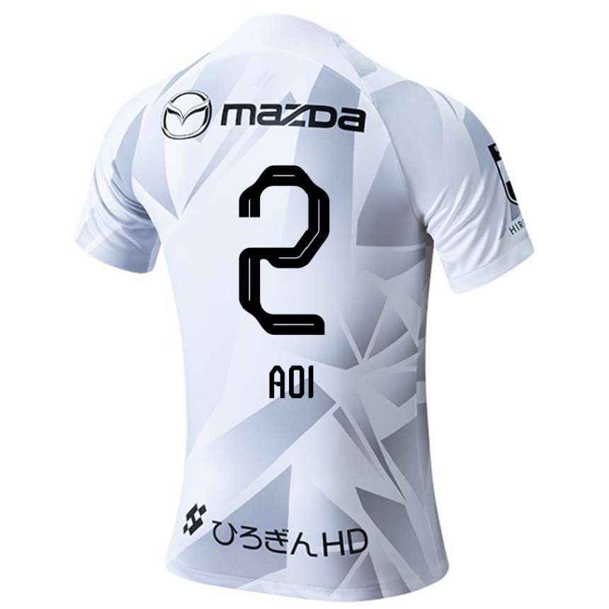 Hombre Fútbol Camiseta Yutaro Aoi #2 Blanco Gris Negro 2ª Equipación 2024/25 Argentina