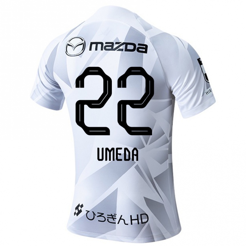 Hombre Fútbol Camiseta Taiga Umeda #22 Blanco Gris Negro 2ª Equipación 2024/25 Argentina