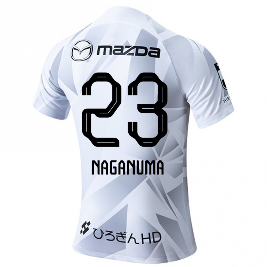 Hombre Fútbol Camiseta Seimei Naganuma #23 Blanco Gris Negro 2ª Equipación 2024/25 Argentina