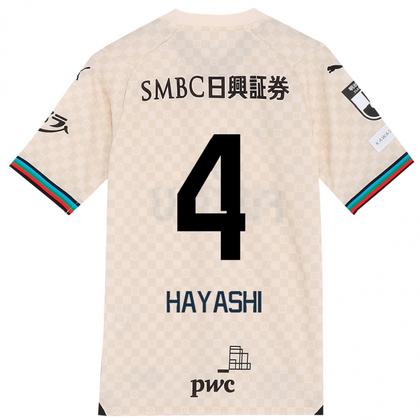 Hombre Fútbol Camiseta Shunsuke Hayashi #4 Blanco Gris 2ª Equipación 2024/25 Argentina