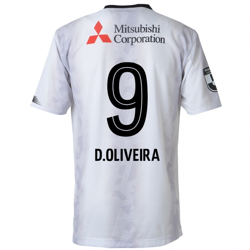 Hombre Fútbol Camiseta Diego Oliveira #9 Blanco Negro 2ª Equipación 2024/25 Argentina