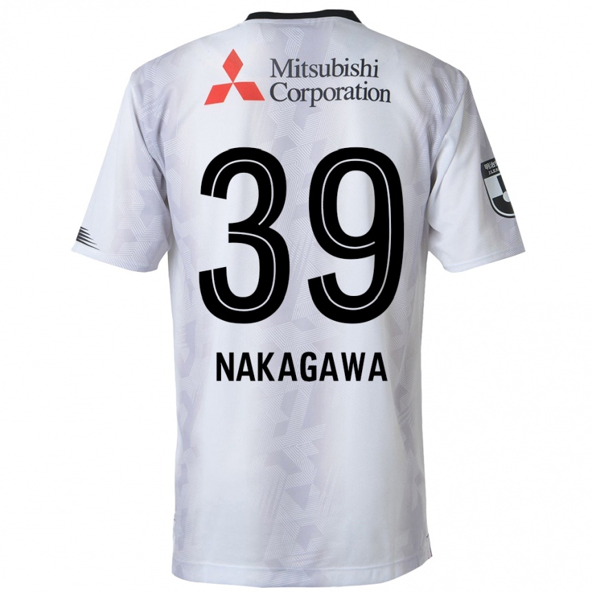 Hombre Fútbol Camiseta Teruhito Nakagawa #39 Blanco Negro 2ª Equipación 2024/25 Argentina