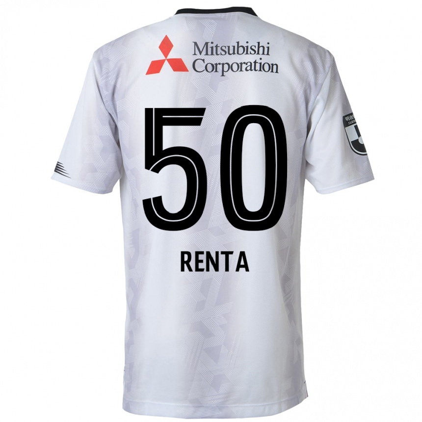 Hombre Fútbol Camiseta Renta Higashi #50 Blanco Negro 2ª Equipación 2024/25 Argentina