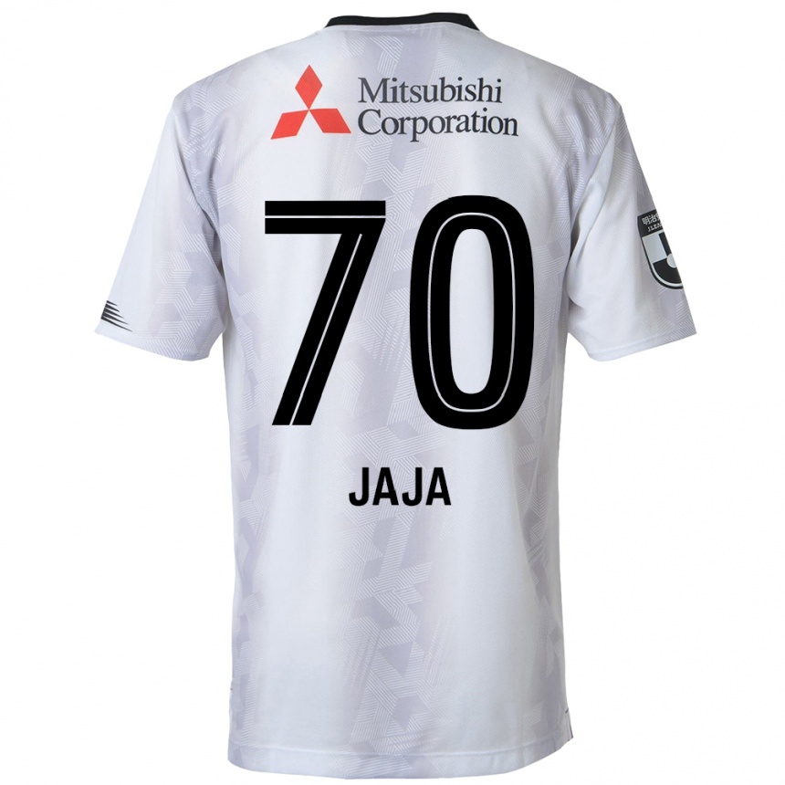 Hombre Fútbol Camiseta Jája Silva #70 Blanco Negro 2ª Equipación 2024/25 Argentina