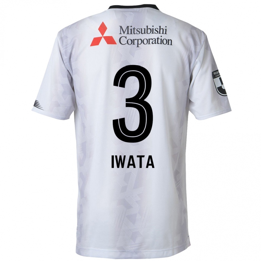 Hombre Fútbol Camiseta Yuki Iwata #3 Blanco Negro 2ª Equipación 2024/25 Argentina