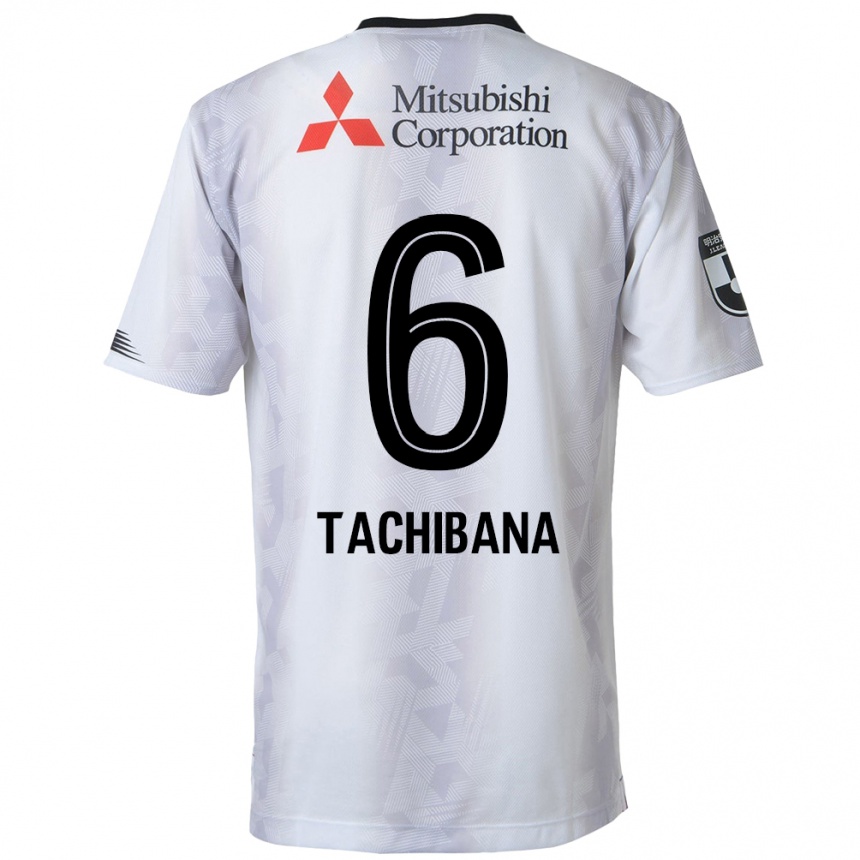 Hombre Fútbol Camiseta Keigo Tachibana #6 Blanco Negro 2ª Equipación 2024/25 Argentina