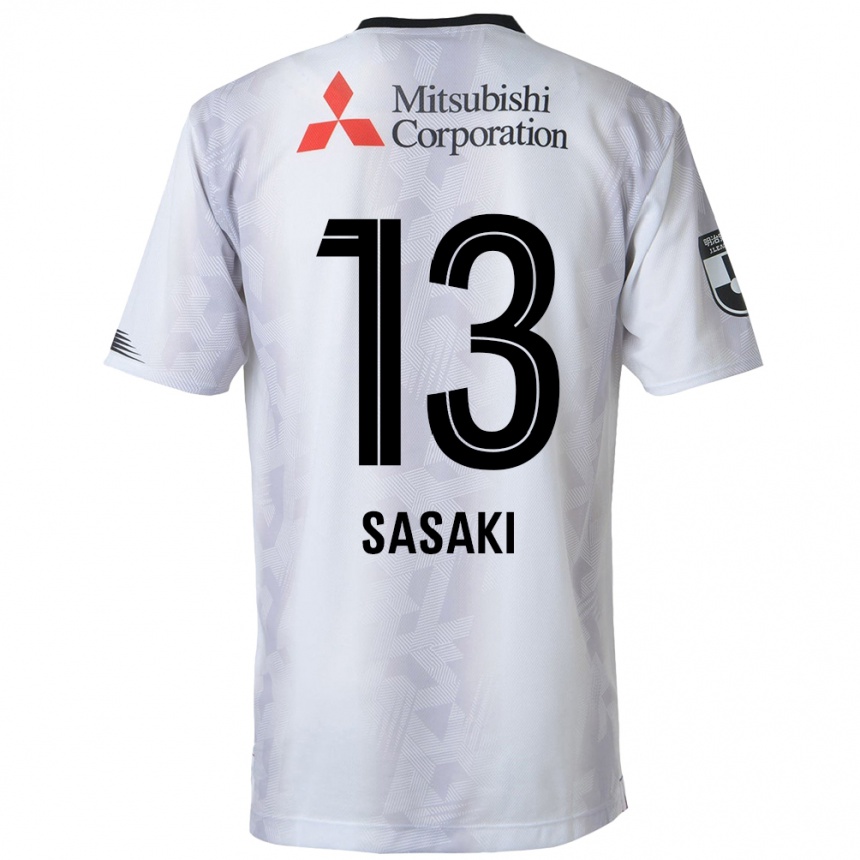 Hombre Fútbol Camiseta Shoei Sasaki #13 Blanco Negro 2ª Equipación 2024/25 Argentina