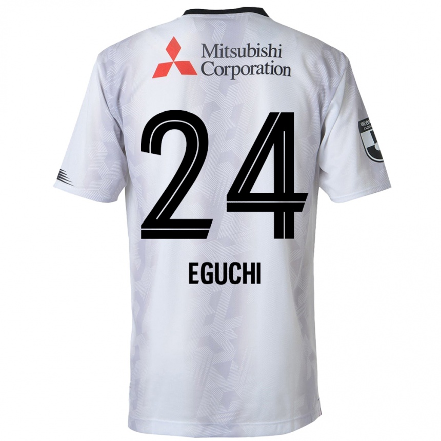 Hombre Fútbol Camiseta Kaito Eguchi #24 Blanco Negro 2ª Equipación 2024/25 Argentina