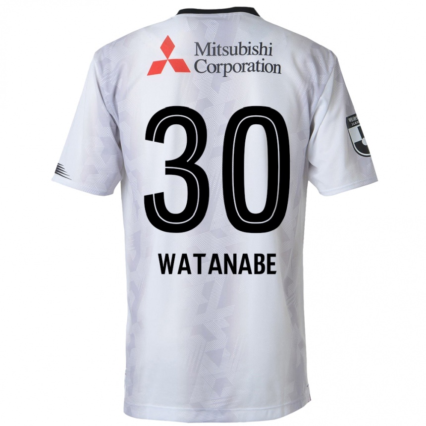 Hombre Fútbol Camiseta Matthew Watanabe #30 Blanco Negro 2ª Equipación 2024/25 Argentina