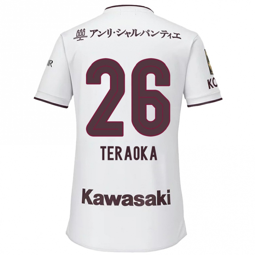 Hombre Fútbol Camiseta Yuma Teraoka #26 Blanco Rojo 2ª Equipación 2024/25 Argentina