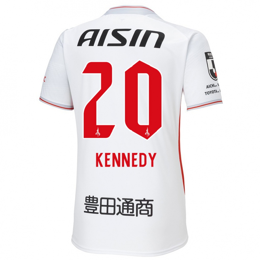 Hombre Fútbol Camiseta Kennedy Egbus Mikuni #20 Blanco Amarillo Rojo 2ª Equipación 2024/25 Argentina