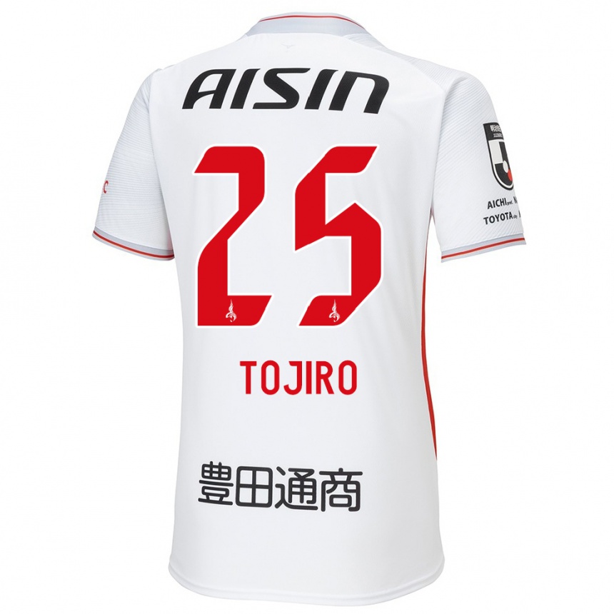 Hombre Fútbol Camiseta Tojiro Kubo #25 Blanco Amarillo Rojo 2ª Equipación 2024/25 Argentina