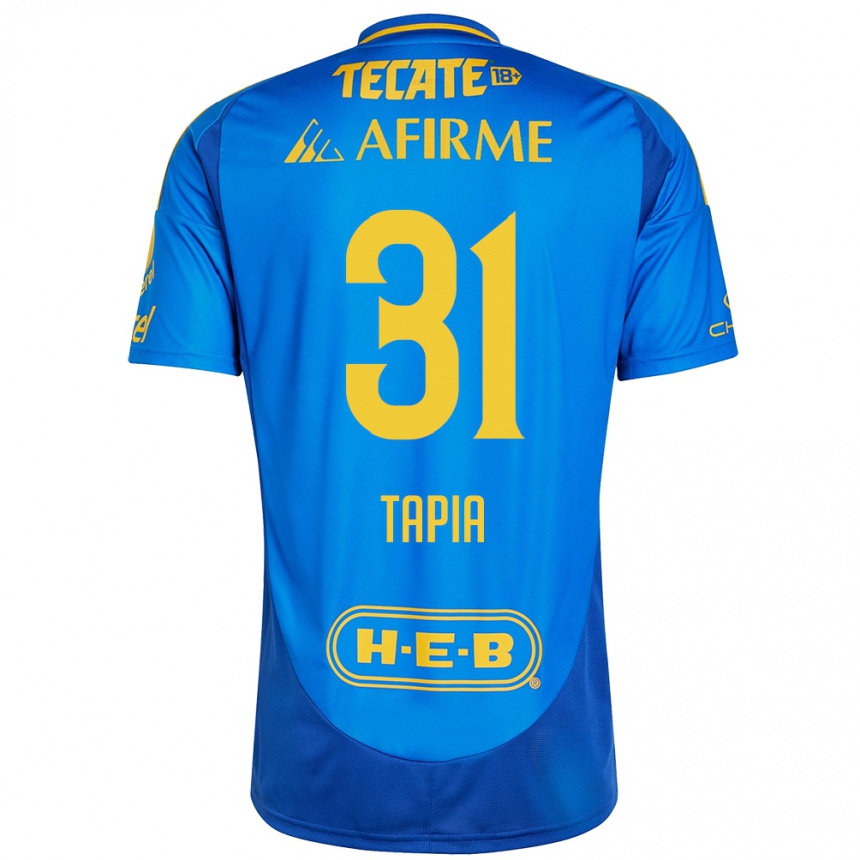 Hombre Fútbol Camiseta Fernando Tapia #31 Azul Amarillo 2ª Equipación 2024/25 Argentina