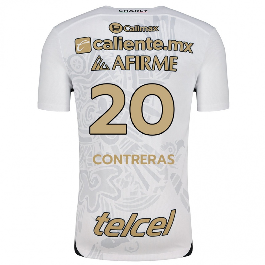 Hombre Fútbol Camiseta Francisco Contreras #20 Blanco Negro 2ª Equipación 2024/25 Argentina