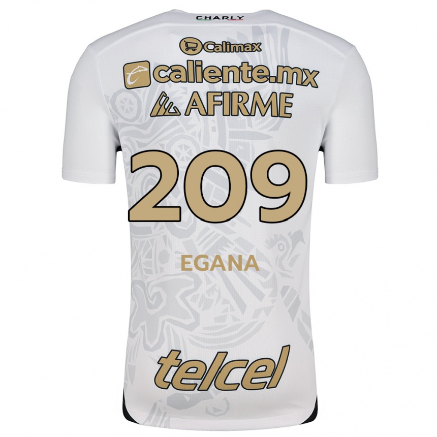 Hombre Fútbol Camiseta Arath Egaña #209 Blanco Negro 2ª Equipación 2024/25 Argentina