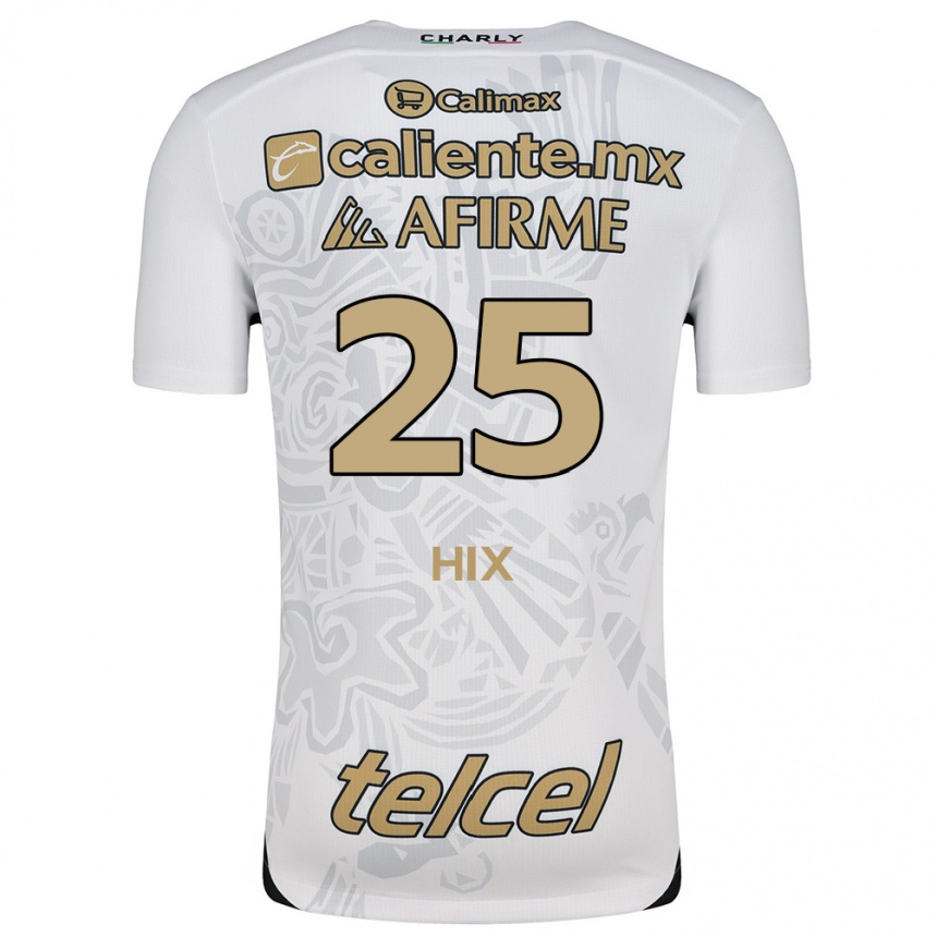 Hombre Fútbol Camiseta Angelina Hix #25 Blanco Negro 2ª Equipación 2024/25 Argentina