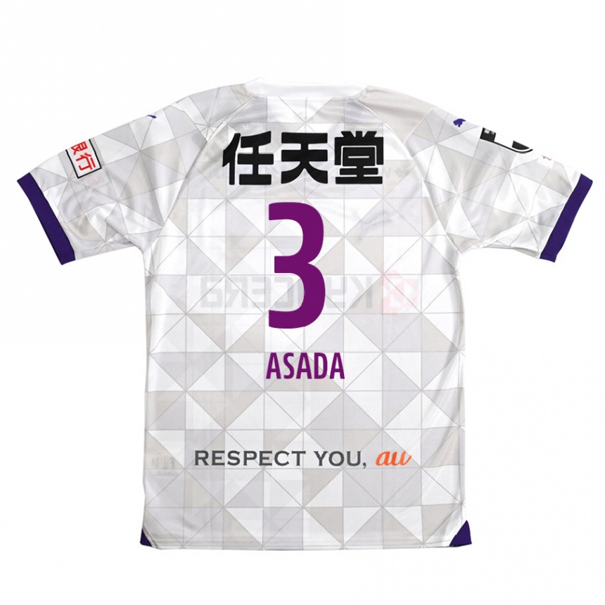 Hombre Fútbol Camiseta Shogo Asada #3 Blanco Morado 2ª Equipación 2024/25 Argentina