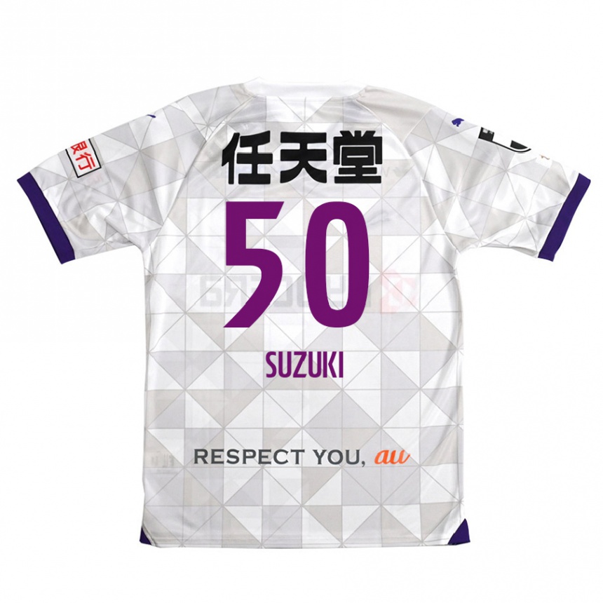 Hombre Fútbol Camiseta Yoshinori Suzuki #50 Blanco Morado 2ª Equipación 2024/25 Argentina