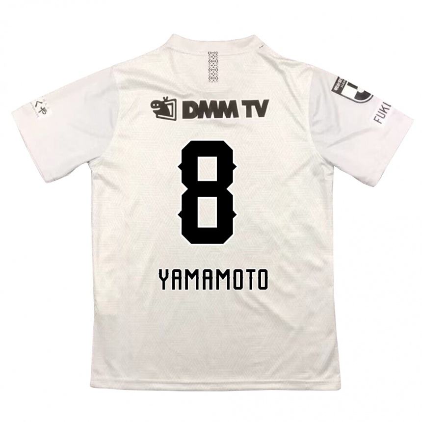 Hombre Fútbol Camiseta Shunsuke Yamamoto #8 Gris Negro 2ª Equipación 2024/25 Argentina